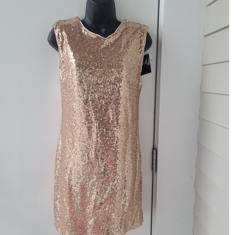 NWT F21 Gold Sequin Bodycon Mini Dress ✨️